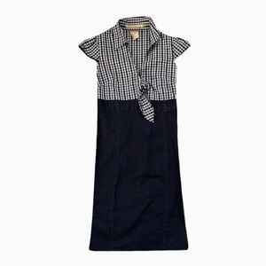 𝅺boom BOOM JEANS GINGHAM/DENIM DRESS - Size Small